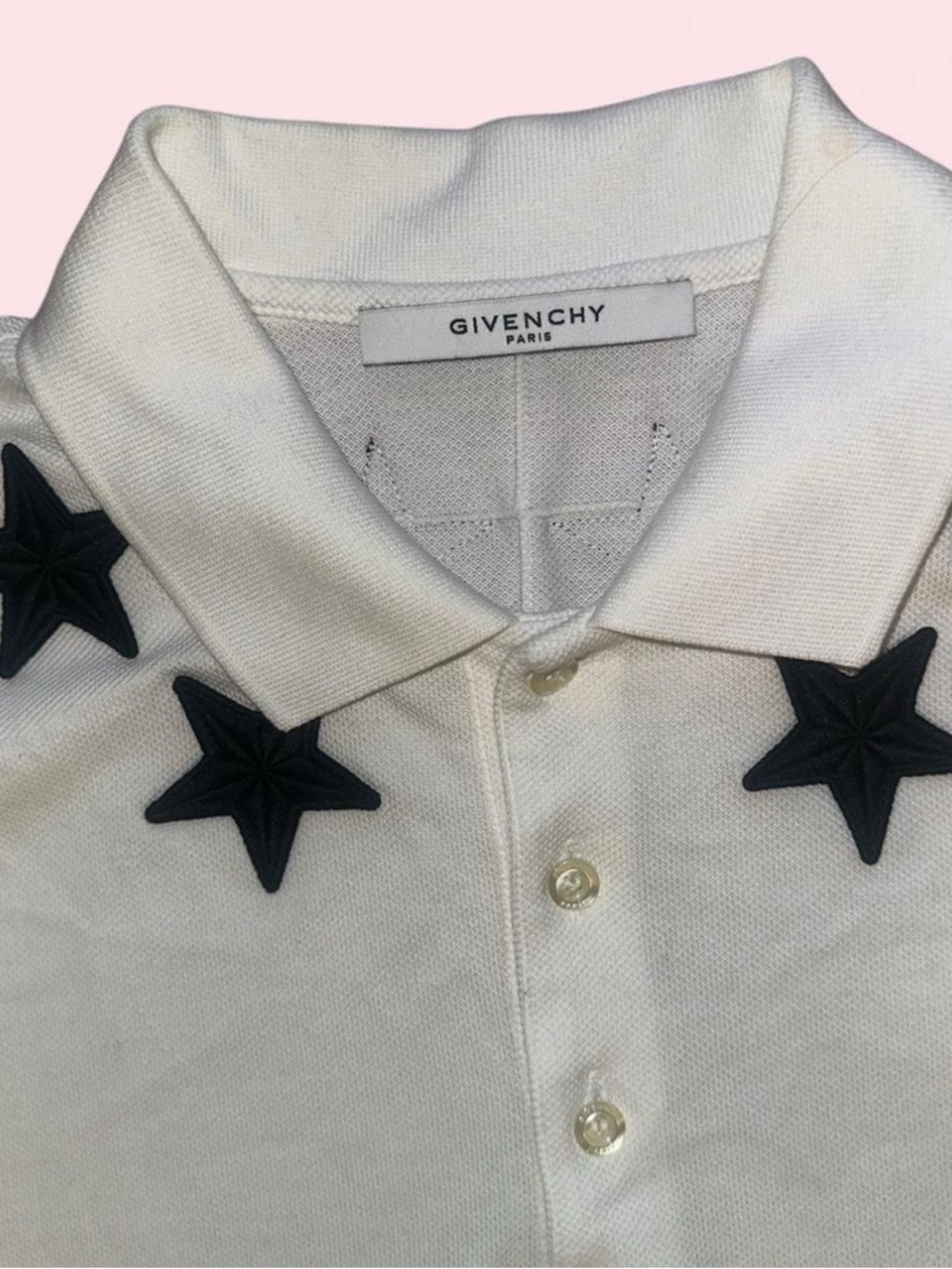 Givenchy White Star Polo